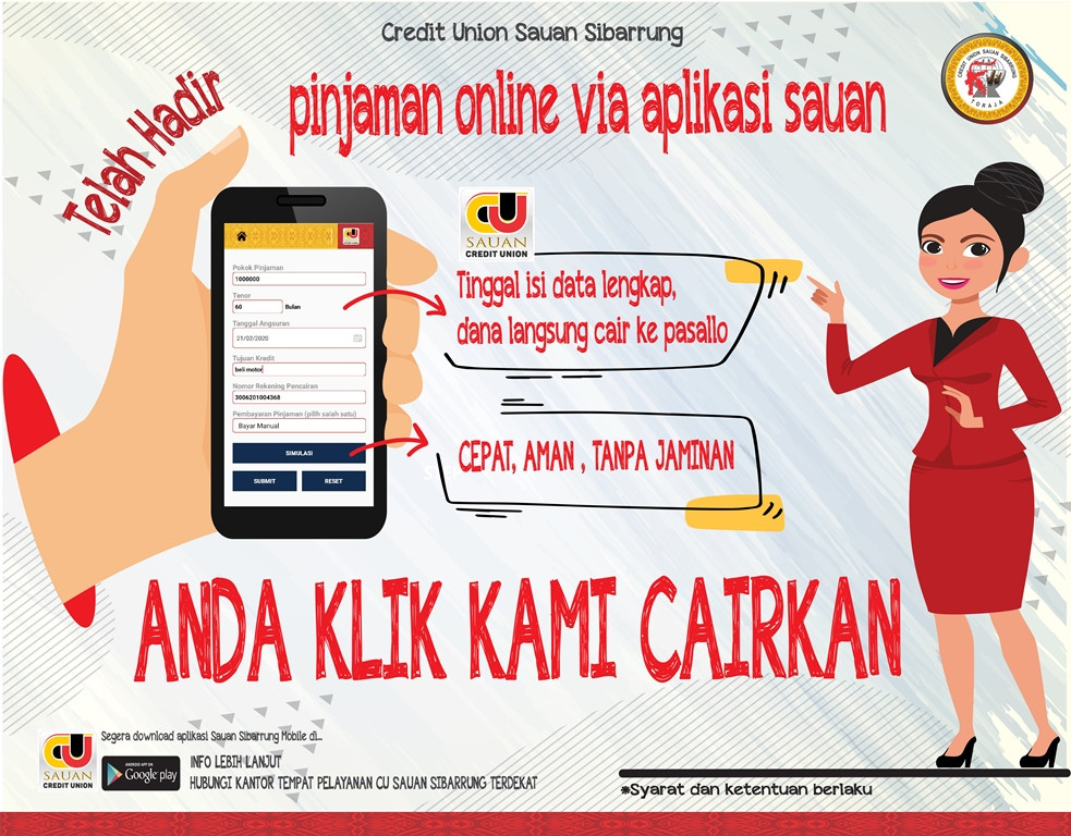 ANDA KLIK, KAMI CAIRKAN : Pinjaman Online Via Aplikasi Mobile Sauan
